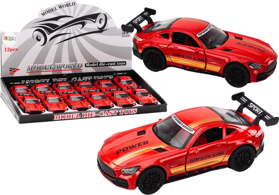 Lean Toys 1:32 Raudonas Sportinis Automobilio Modelis su Spoileriu