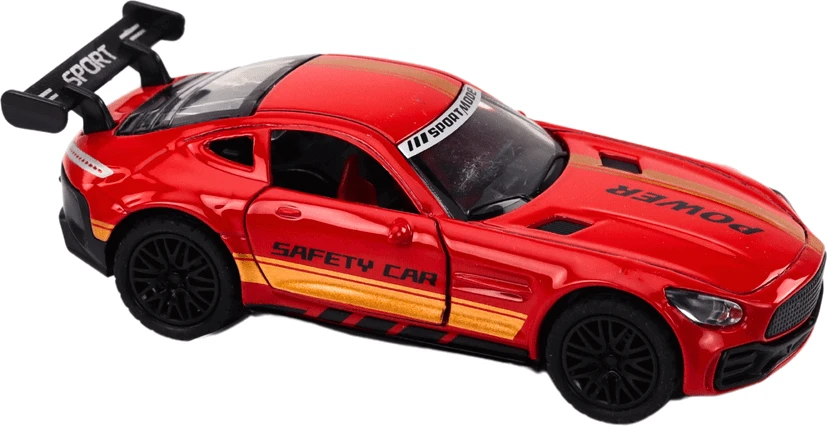 Lean Toys 1:32 Raudonas Sportinis Automobilio Modelis su Spoileriu