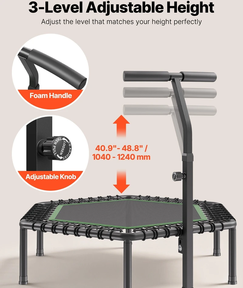 Vevor Mini tramplynas 1385 mm su rankena
