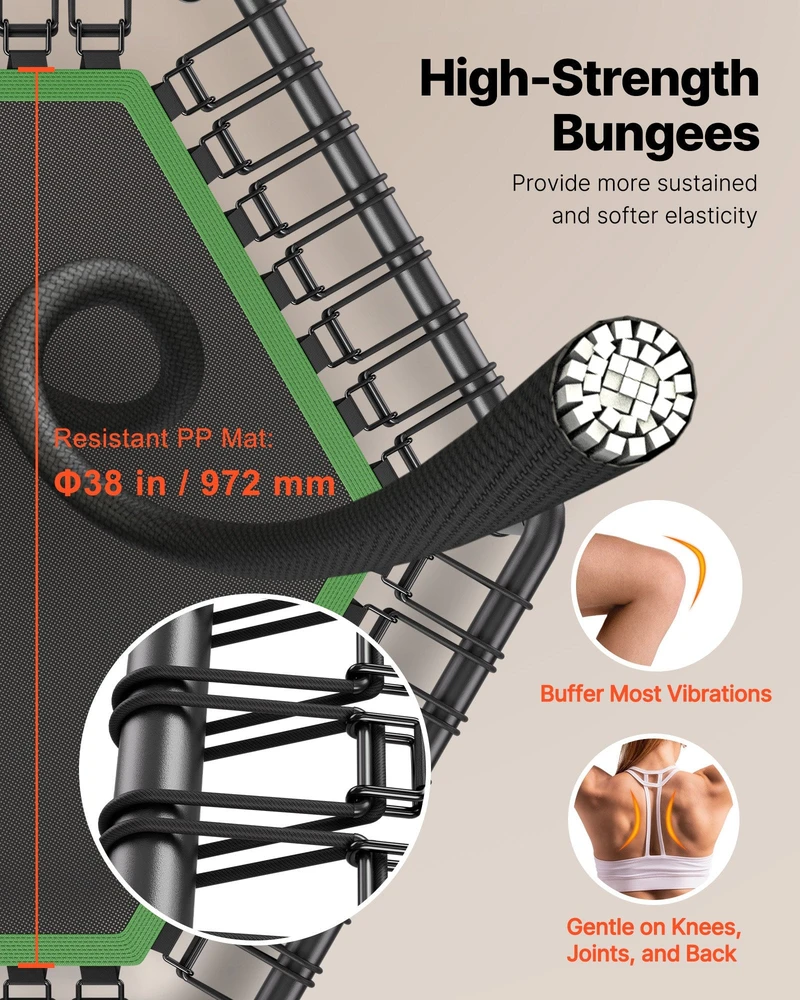 Vevor Mini tramplynas 1385 mm su rankena