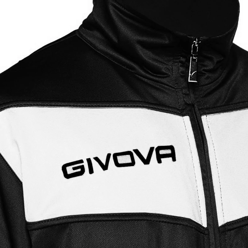 Sportinis kostiumas su kišenėmis Givova Tuta Visa, juodas ir baltas