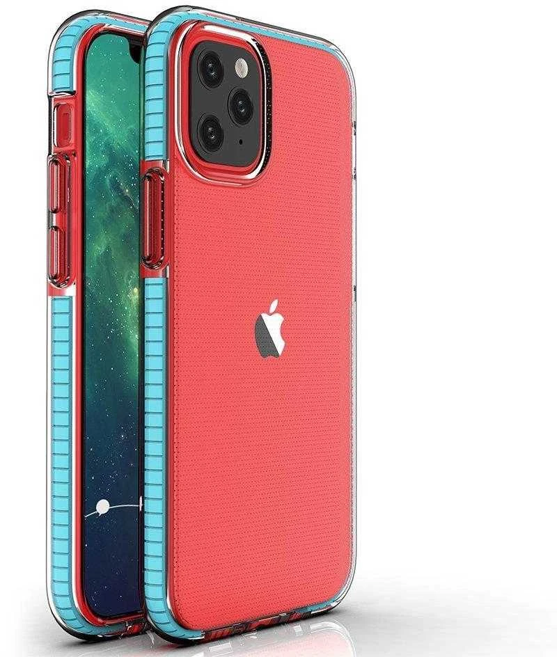 Hurtel Spring dėklas su spalvotu rėmeliu skirtas iPhone 13 mini, šviesiai mėlynas