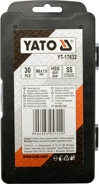 YATO RINKINYS SRIEGIŲ TAISYMUI M 6×1,0