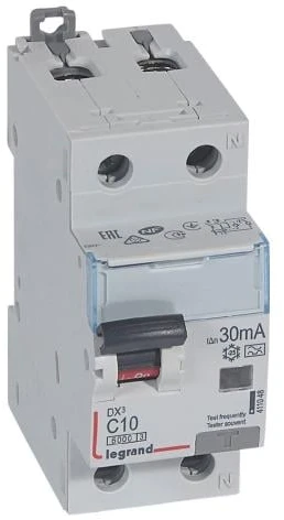Srovės nuotekio relė su automatiniu jungikliu Legrand 411048 (C, 10A, 2P, 30mA, 230V)