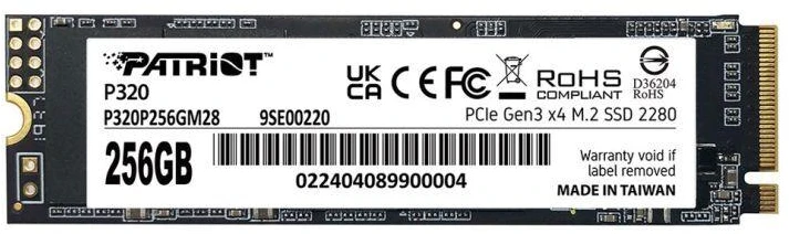 M.2 SSD - Patriot Viper P320 256GB 2.2GB/s, Juodas