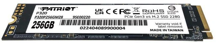 M.2 SSD - Patriot Viper P320 256GB 2.2GB/s, Juodas