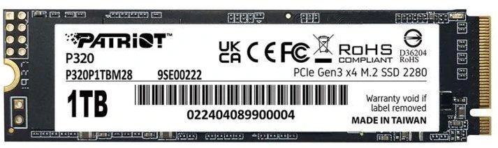 Ausinės SSD diskas Patriot Viper P320 M.2 PCI-Ex4 NVMe 512GB 3GB/s