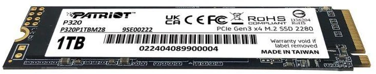 Ausinės SSD diskas Patriot Viper P320 M.2 PCI-Ex4 NVMe 512GB 3GB/s