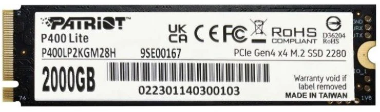 SSD diskas Patriot Viper P400 Lite M.2 PCI-Ex4 NVMe 2000GB