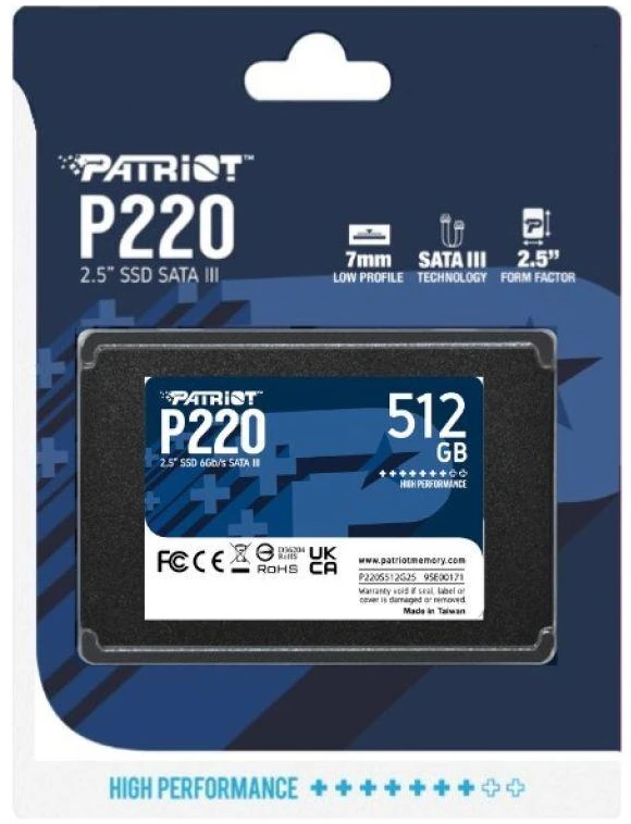 SSD PATRIOT P220 512GB SATA3 2.5 col.