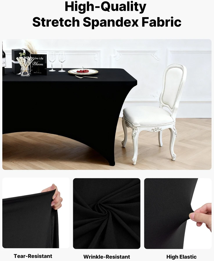 VEVOR 6 komplekto stalo užtiesalai 8FT stačiakampiams
