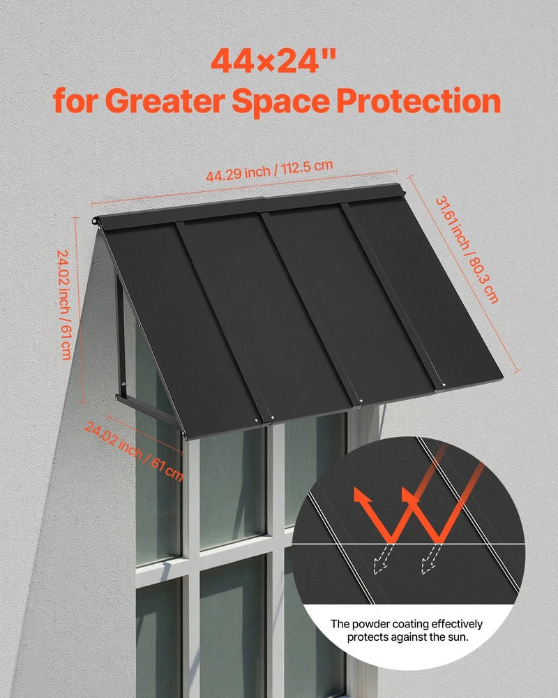VEVOR Langų stogelis 1125x610 mm prie įėjimo