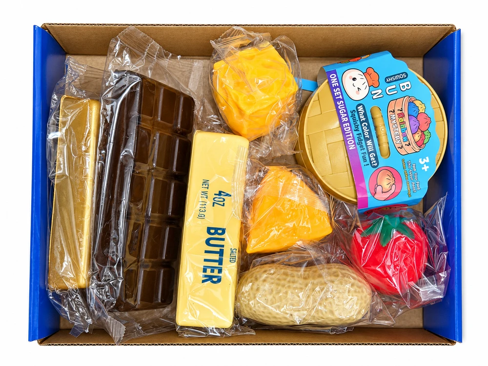 Staigmenų dėžutė squishy mystery box