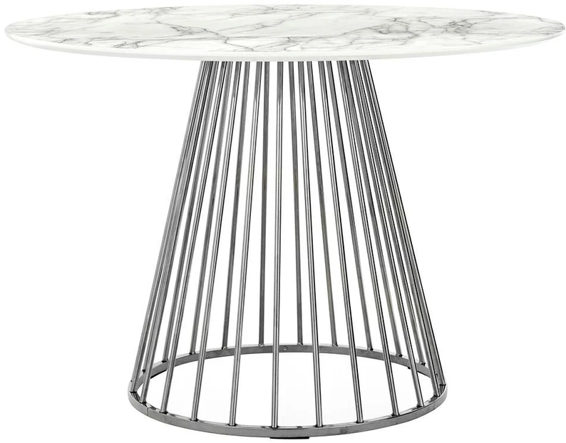Stalas GLAM MARBLE, chromo/baltos sp.