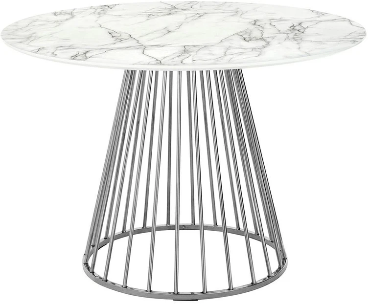 Stalas GLAM MARBLE, chromo/baltos sp.