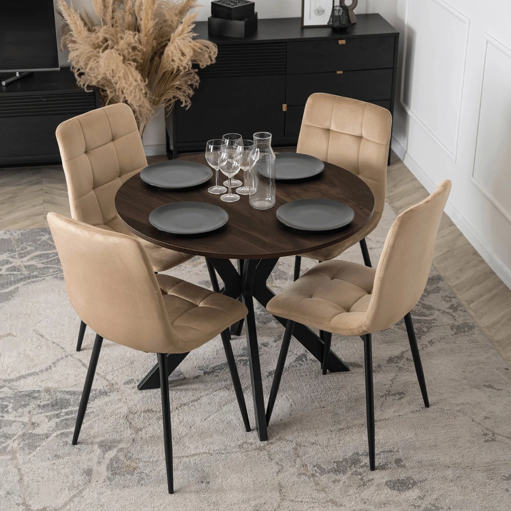 Stalas LAUREN 80 cm juodinto ąžuolo ir juodos spalvos