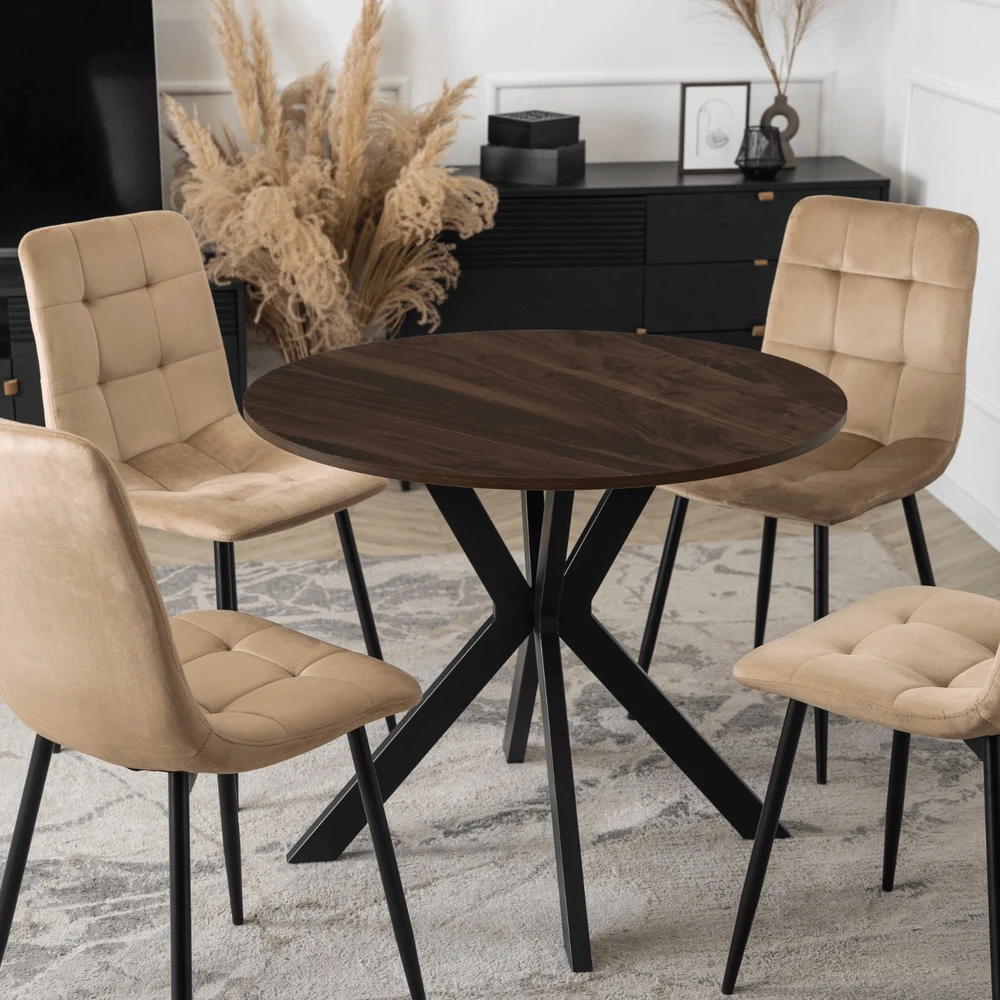 Stalas LAUREN 80 cm juodinto ąžuolo ir juodos spalvos