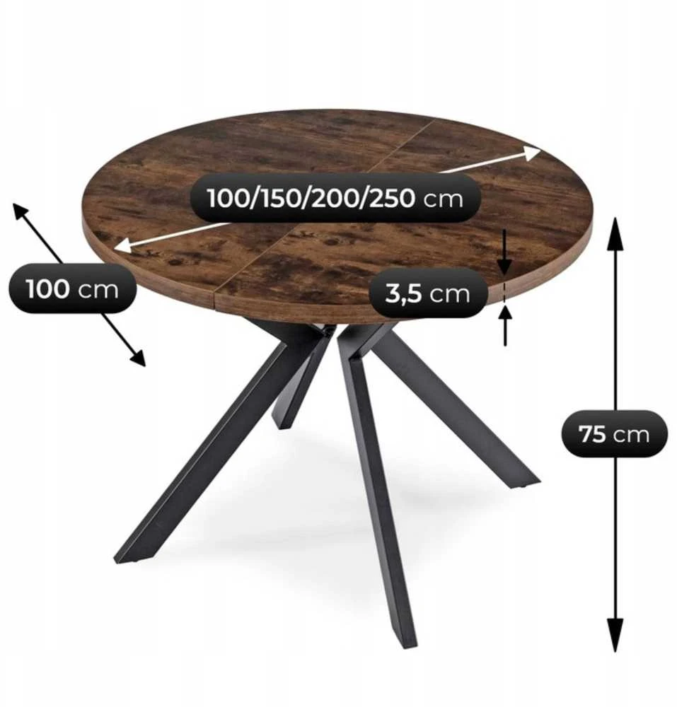 Stalas Modern 100–250 cm, rustikinis ąžuolas