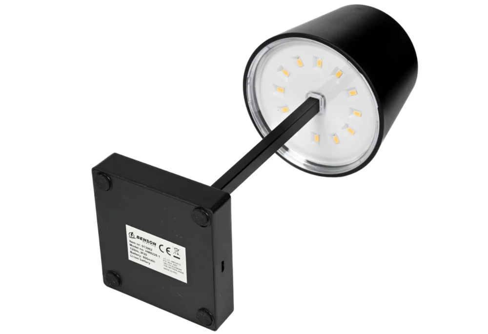 Stalinis LED šviestuvas (Juodas, pakraunamas, 26 cm)