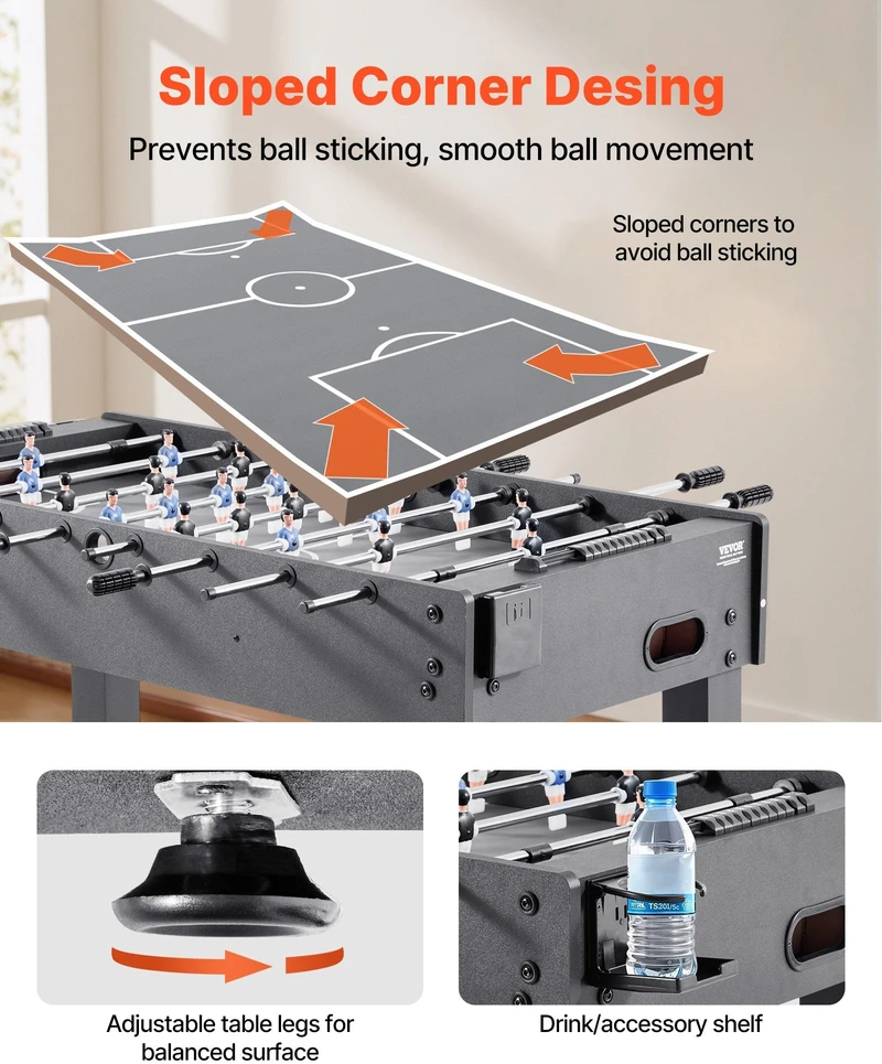 VEVOR 121 cm stalo futbolo žaidimo stalas namams