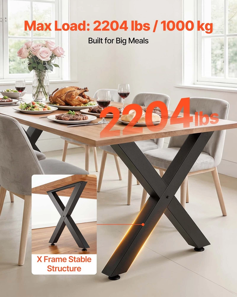 VEVOR Stalo kojos, 750 x 760 mm, plieninės, juodos