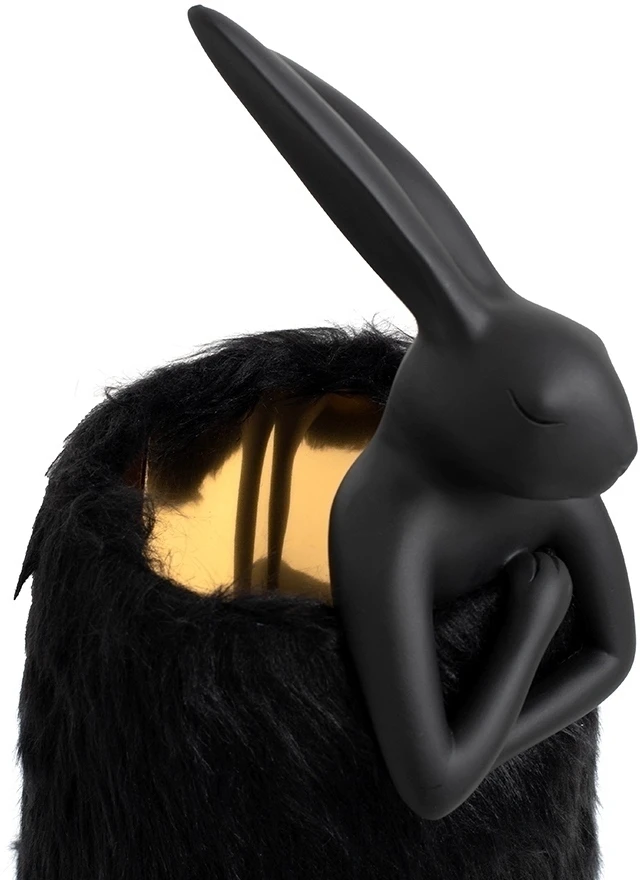 Stalo šviestuvas RABBIT FUR, 50cm, E14, aukso/juodos sp.