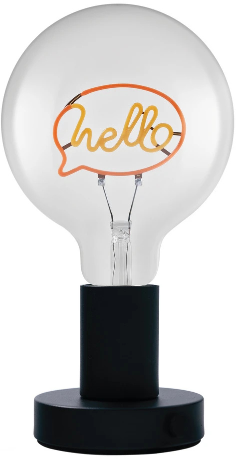 Stalo šviestuvas VINTAGE 1906 LETTER, E27, juodas, su 1,2W 2100K LED lempute