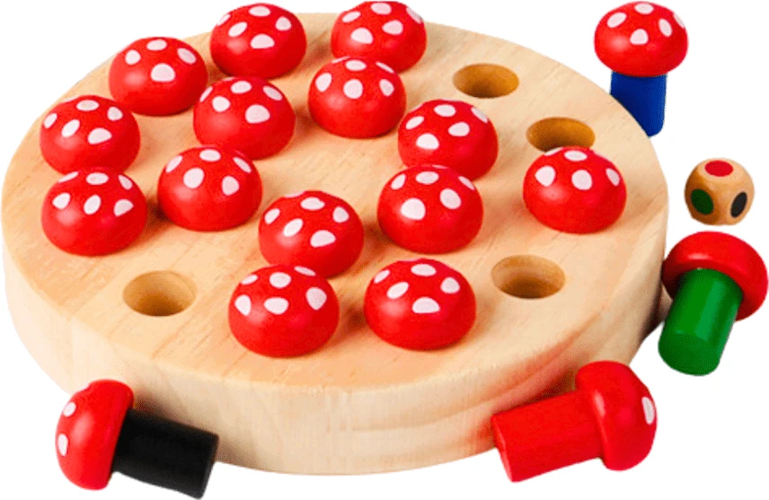 Lean Toys Medinis atminties žaidimas su grybukais šeimai