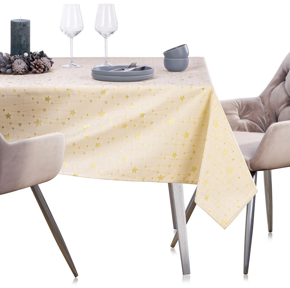 AmeliaHome Staltiesė 140×280 cm auksinė AH Stardust