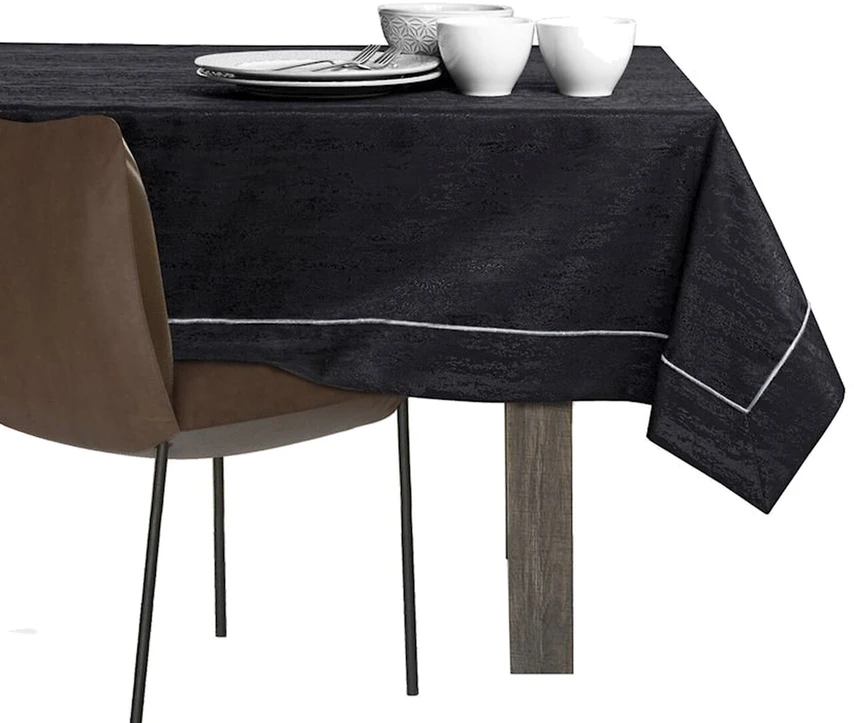 AmeliaHome Staltiesė su atlenktu ir apsiūtu kraštu AH VESTA, 140×280 cm, juoda