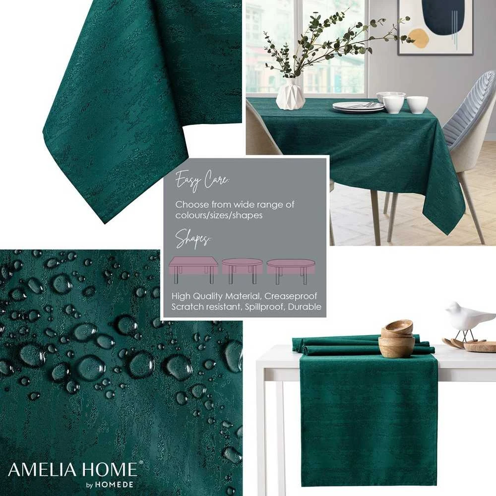 AmeliaHome Staltiesė 150×350 cm tamsiai žalia Vesta