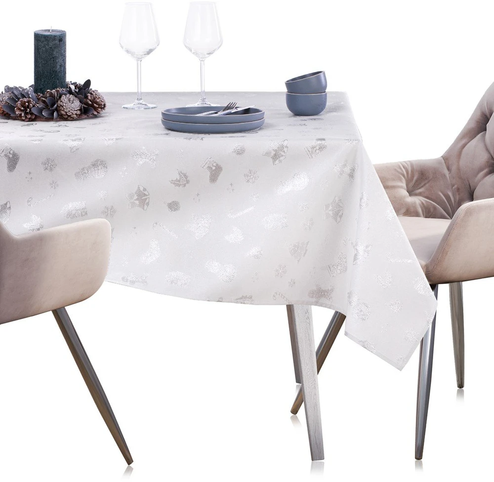 AmeliaHome Staltiesė CHRISTMASSTORY 140×240 cm sidabrinė AH