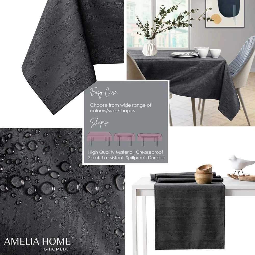AmeliaHome Staltiesė ovalios formos 110×160 cm tamsiai pilka AH VESTA