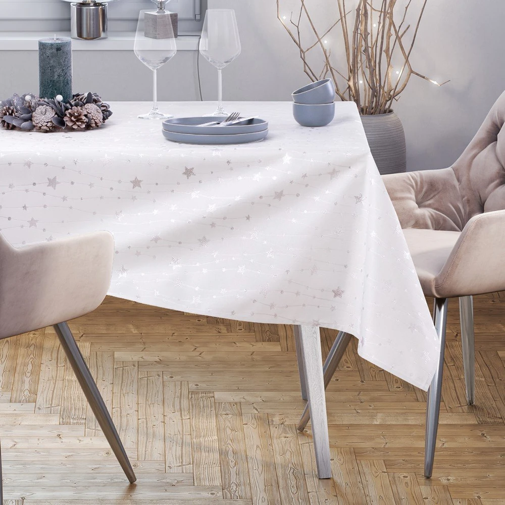 AmeliaHome Staltiesė sidabrinė 140×400 cm AH Stardust