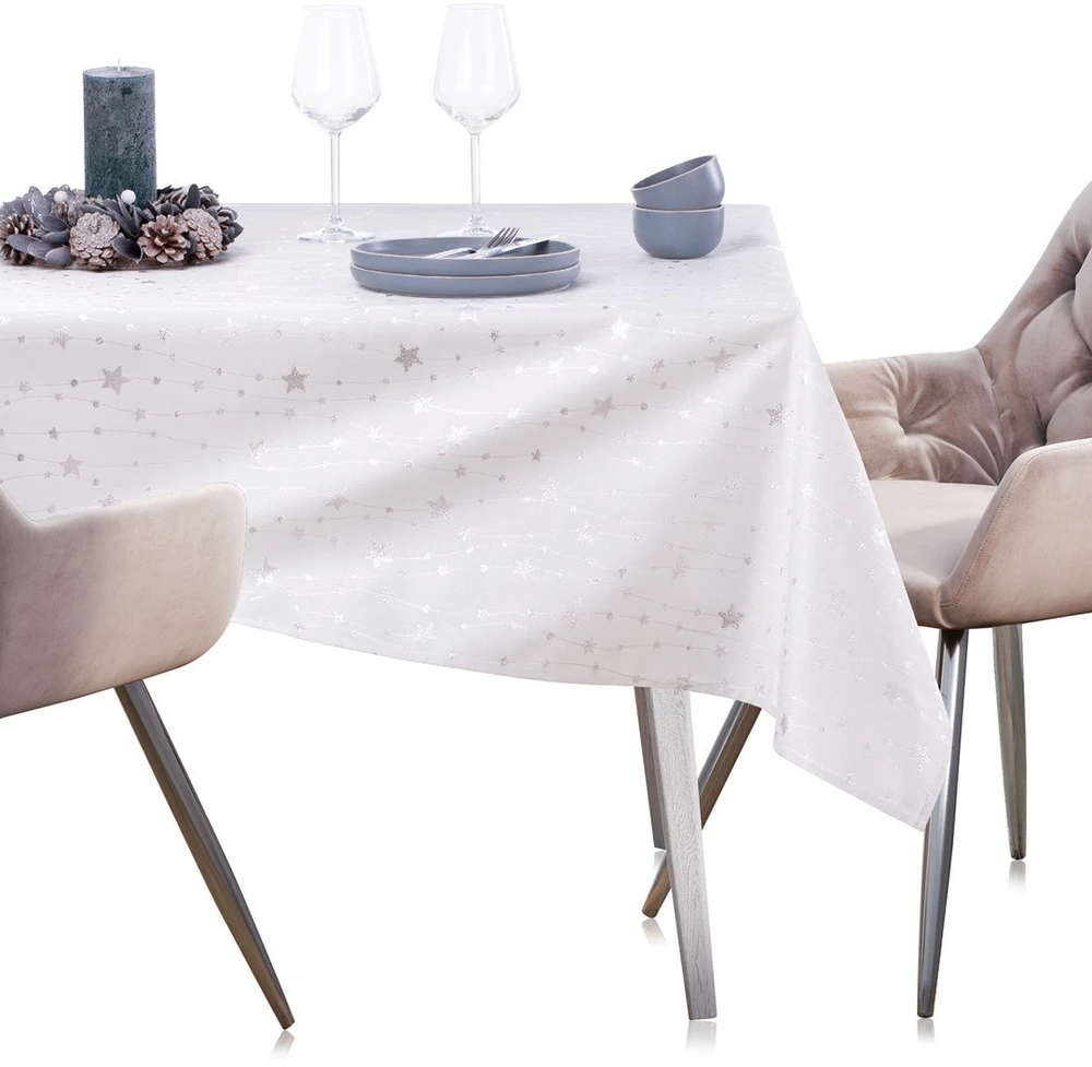 AmeliaHome Staltiesė sidabrinė 140×400 cm AH Stardust