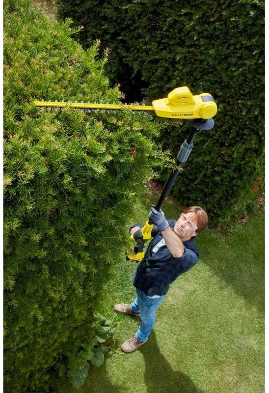 Stanley akumuliatorinės gyvatvorių žirklės aukštam kirpimui SFMCPH845M1, V20, 45cm, 1x4.0Ah