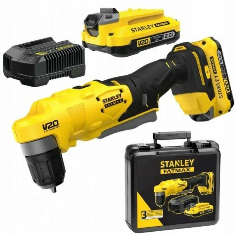 Kampinis gręžtuvas Stanley SFMCD750D2K-QW; 18 V; 2x2,0 Ah akum.