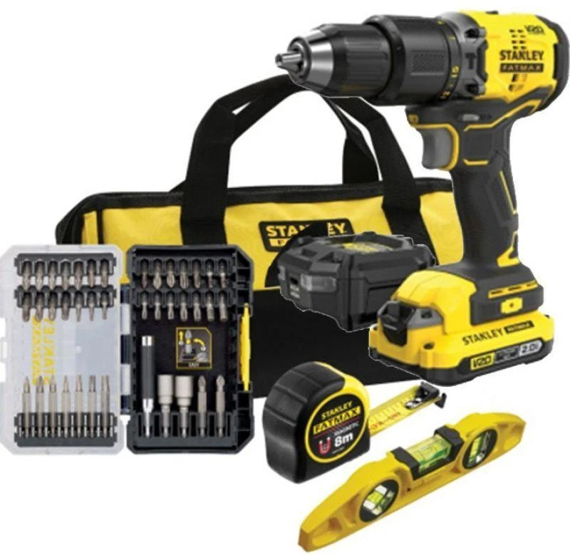 DRILL/DRIVER SET WITH ACCESSORIES SFMCK101D1S STANLEY