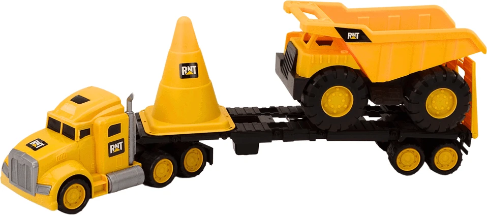 Lean Toys Vaikiškas Statybinių Mašinų Rinkinys su Savivarčiu ir Vilkiku