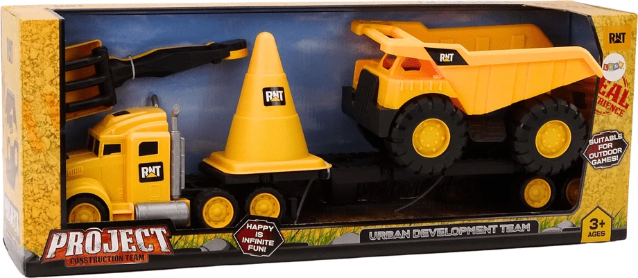 Lean Toys Vaikiškas Statybinių Mašinų Rinkinys su Savivarčiu ir Vilkiku