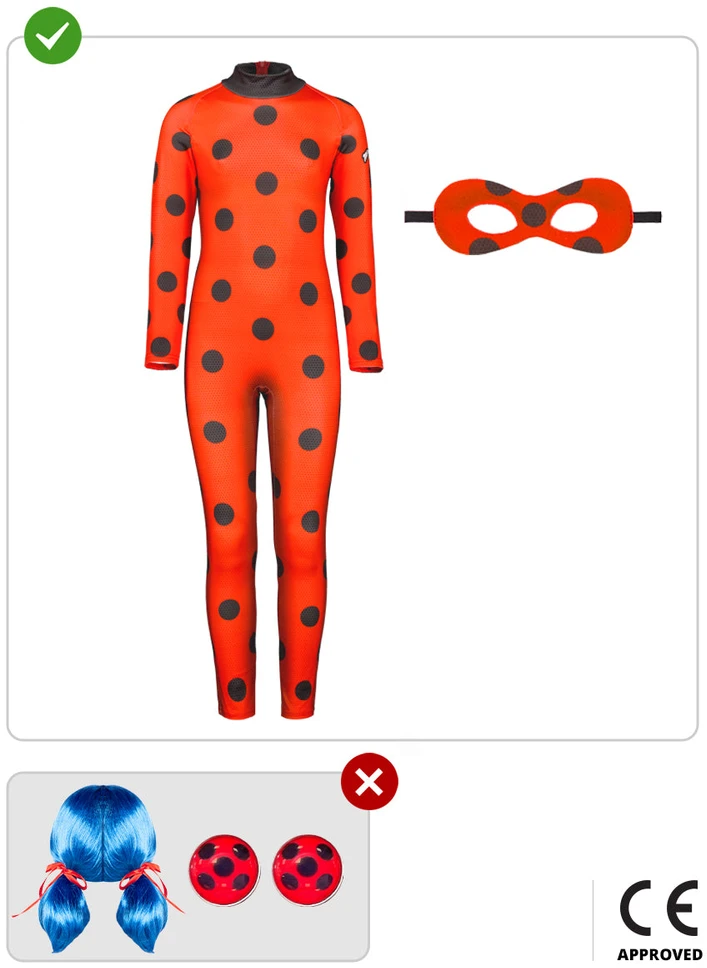 Stebuklingosios Boružėlės kostiumas mergaitėms - „Stebuklingoji Boružėlė ir juodasis Katinas" (Miraculous: Tales of Ladybug & Cat Noir)