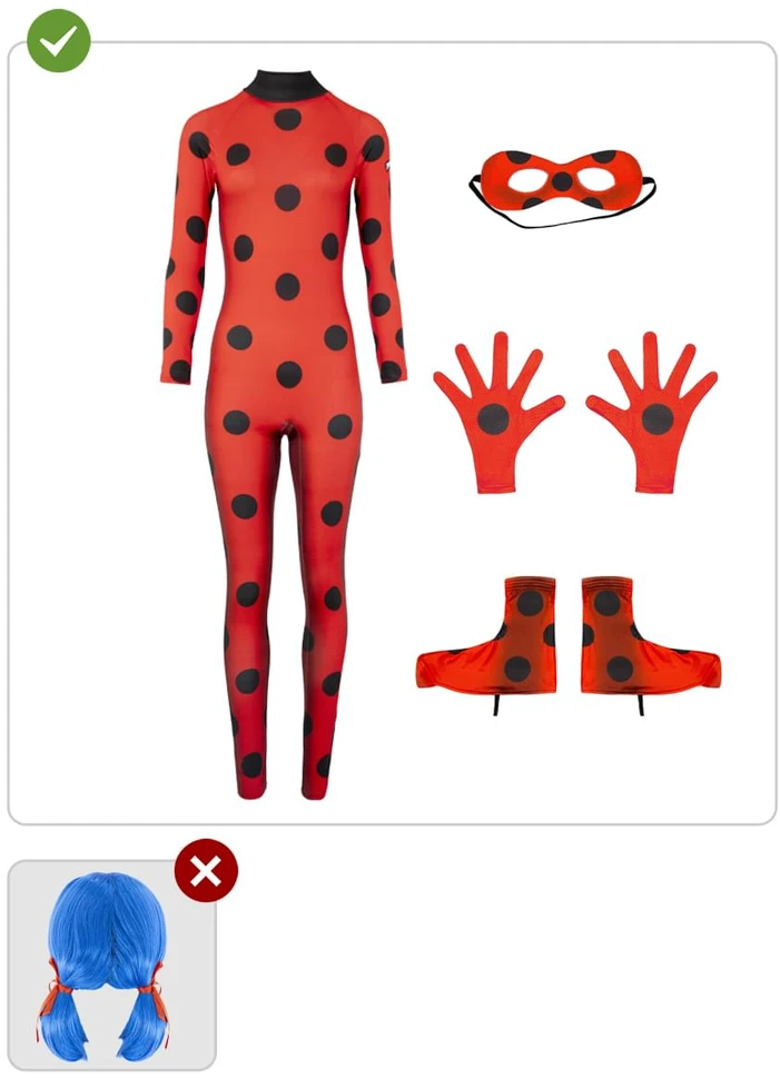 Stebuklingosios Boružėlės kostiumas moterims - „Stebuklingoji Boružėlė ir juodasis Katinas" (Miraculous: Tales of Ladybug & Cat Noir)