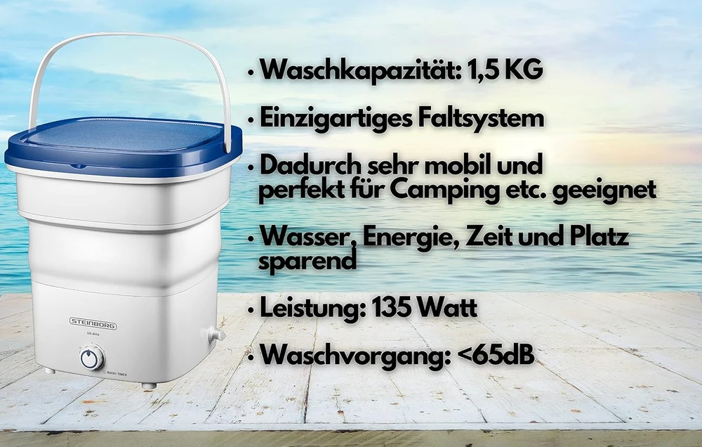 Steinborg sulankstoma nešiojama skalbimo mašina 1,5kg 135 W, modelis 4004