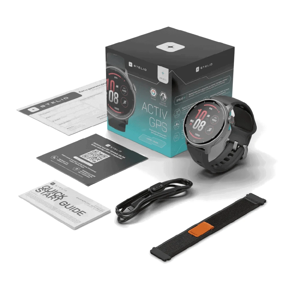Stelio Activ GPS 46 mm juodas išmanusis laikrodis