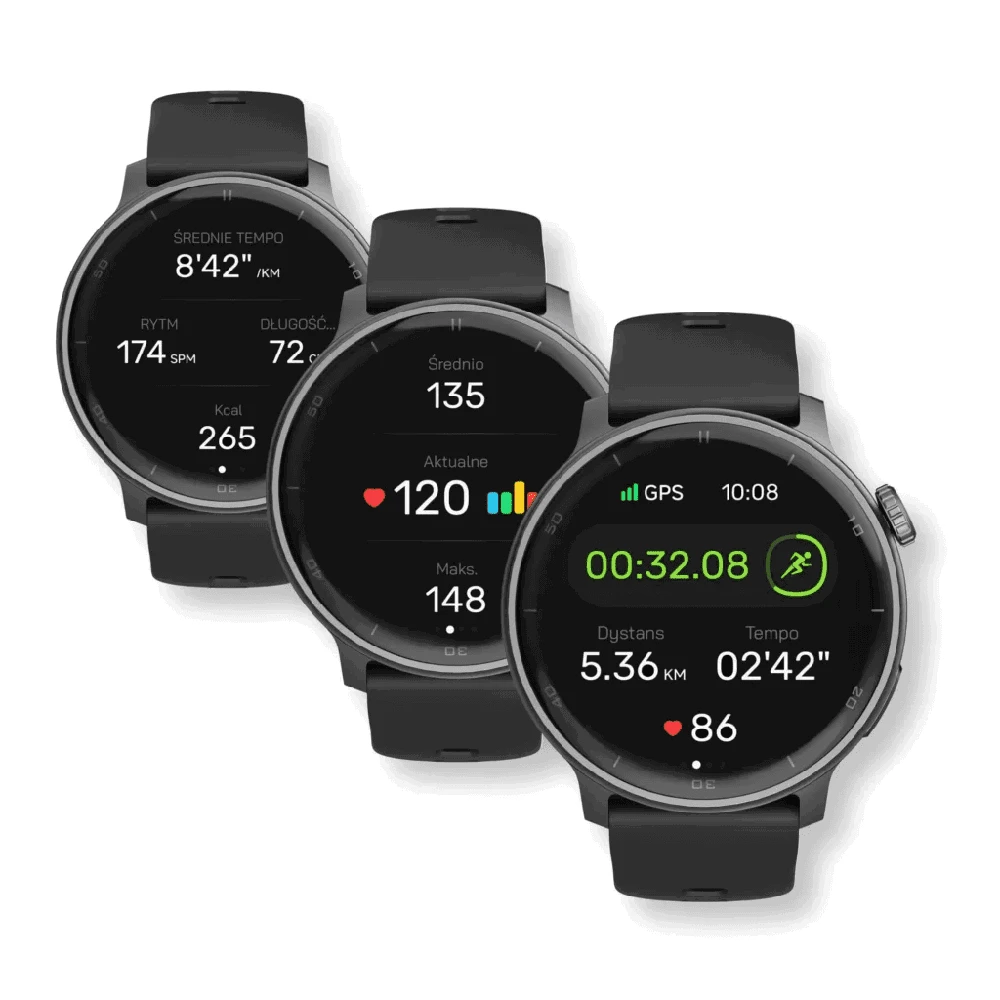 Stelio Activ GPS 46 mm juodas išmanusis laikrodis