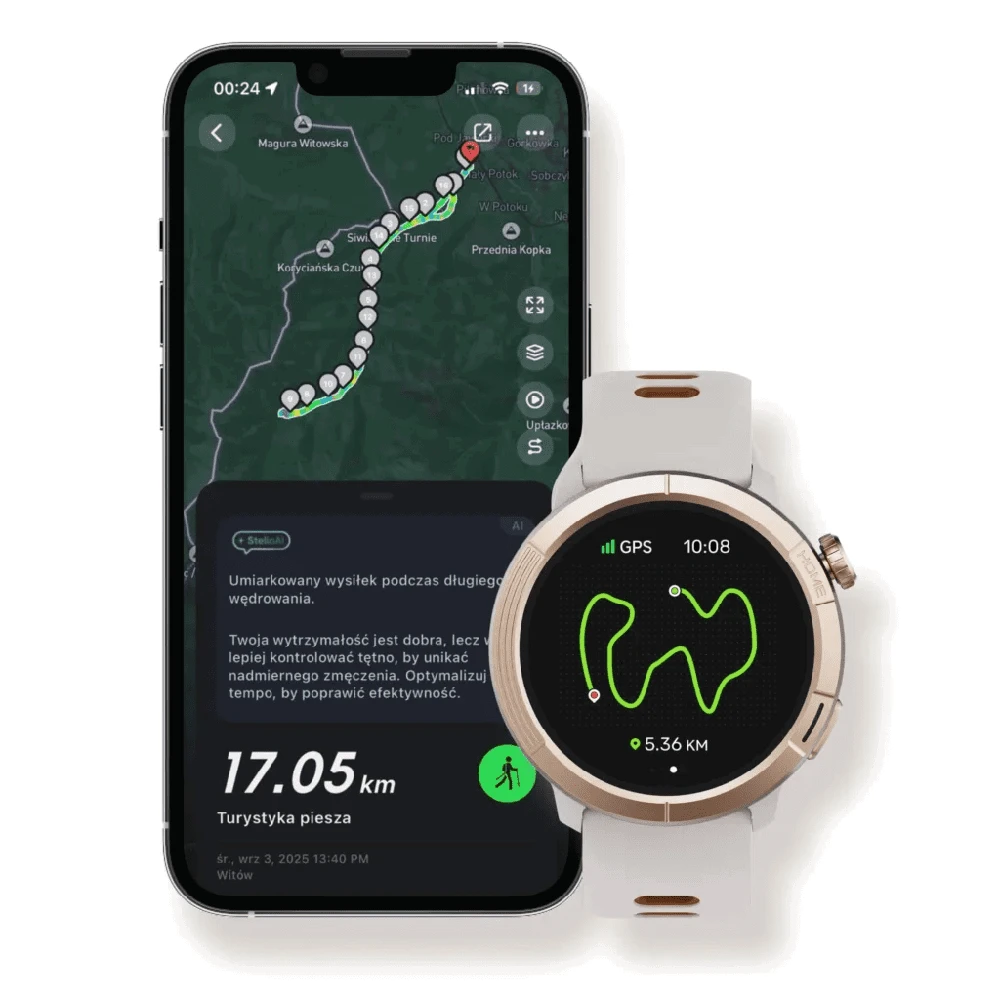 Stelio Activ Pro GPS 46 mm išmanusis laikrodis, auksinis titaninis