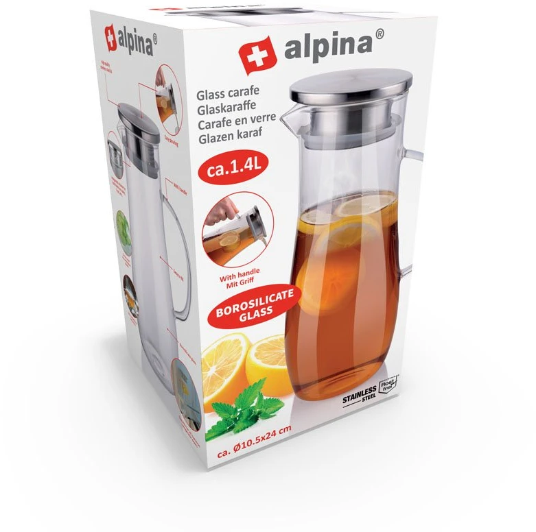 Alpina - Carafe with handle in borosilicate glass 1.4 l