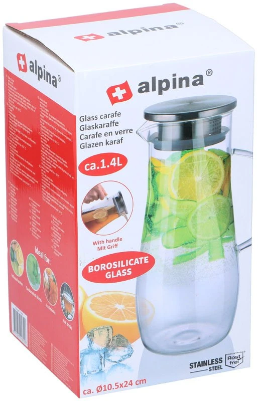 Alpina - Carafe with handle in borosilicate glass 1.4 l