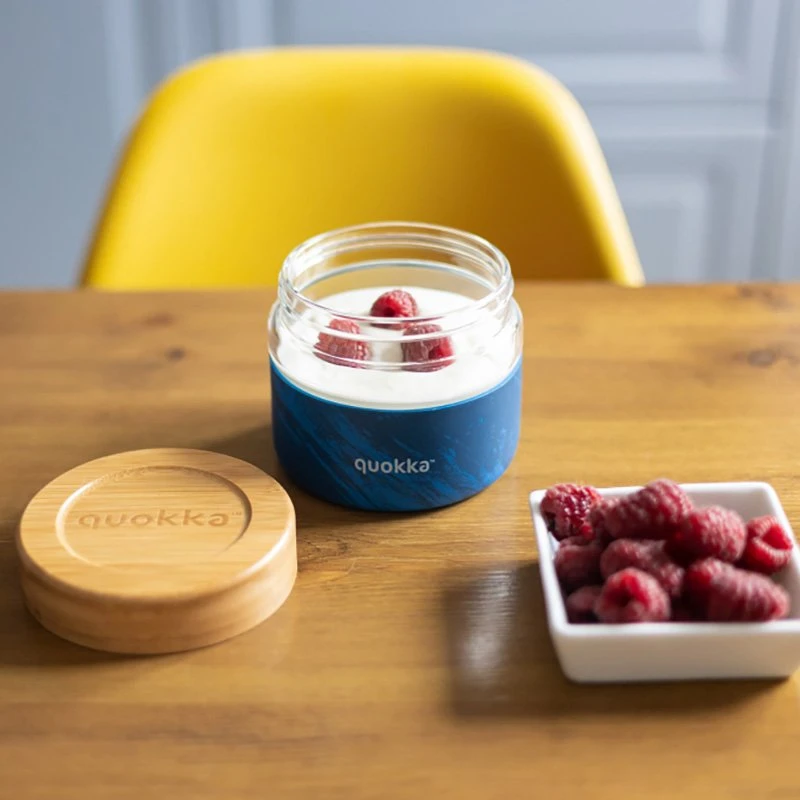 Quokka Deli Food Jar - Glass food container / Priešpiečių dėžutė 500 ml (Wood Grain)