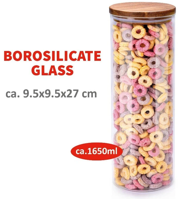 Alpina - stiklinis maisto indas su dangteliu, 1650 ml